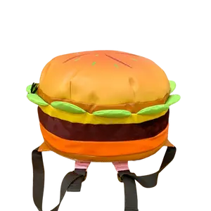 Ins New Cartoon Cheese Cute Versatile Backpack, Hamburger Large Capacity Multi-Layer Shoulder Bag