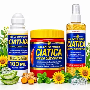 (Cream+Oil+Roll on) Ciatica ointment Extra Fuerte Nervio Ciatico Plus 125 gr Skin Repair Moisturizers Comfort Moisture Cosmetic Blend Herbal Intensive Soothing Hydrating Moisturizing with arnica , camphor , menthol , peppermint oil , eucalyptus