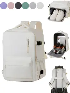 Large Capacity Travel Backpack with Shoe Compartment - Airline Approved Carry On Bag, Waterproof Laptop Backpack for Men & Women, Multi-functional Outdoor Hiking Rucksack