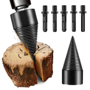Heavy-Duty Electric Drill Bits,Simple Firewood Splitter,Firewood Splitter,32mm Firewood Splitting Bits,Detachable Screwdrivers,Suitable for Impact Drills,Electric Hammers,Hand Drills (Round + Square + Hexagonal).
