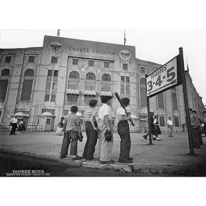 Yankee Stadium Baseball Boys of Summer Game Day 1948 Vintage Photo Babe Ruth Old Photo Print Cool Gift 1940s Black and White Photograph 9846