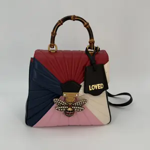 Pre-owned GUCCI lambskin Backpacks Queen Margaret Bamboo Backpack