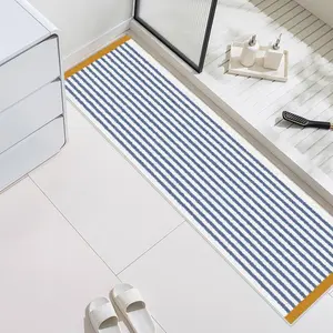 Soft Anti-Slip Long Strip Carpet, Striped Rug for Bedroom Bathroom Living Room, Casual Home Decor Floor Mat