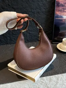 Women's PU Leather Hobo Shoulder Clutch Bag, Retro Style Handbag with Zipper Closure, Perfect for Office, Travel, Outdoor Activities