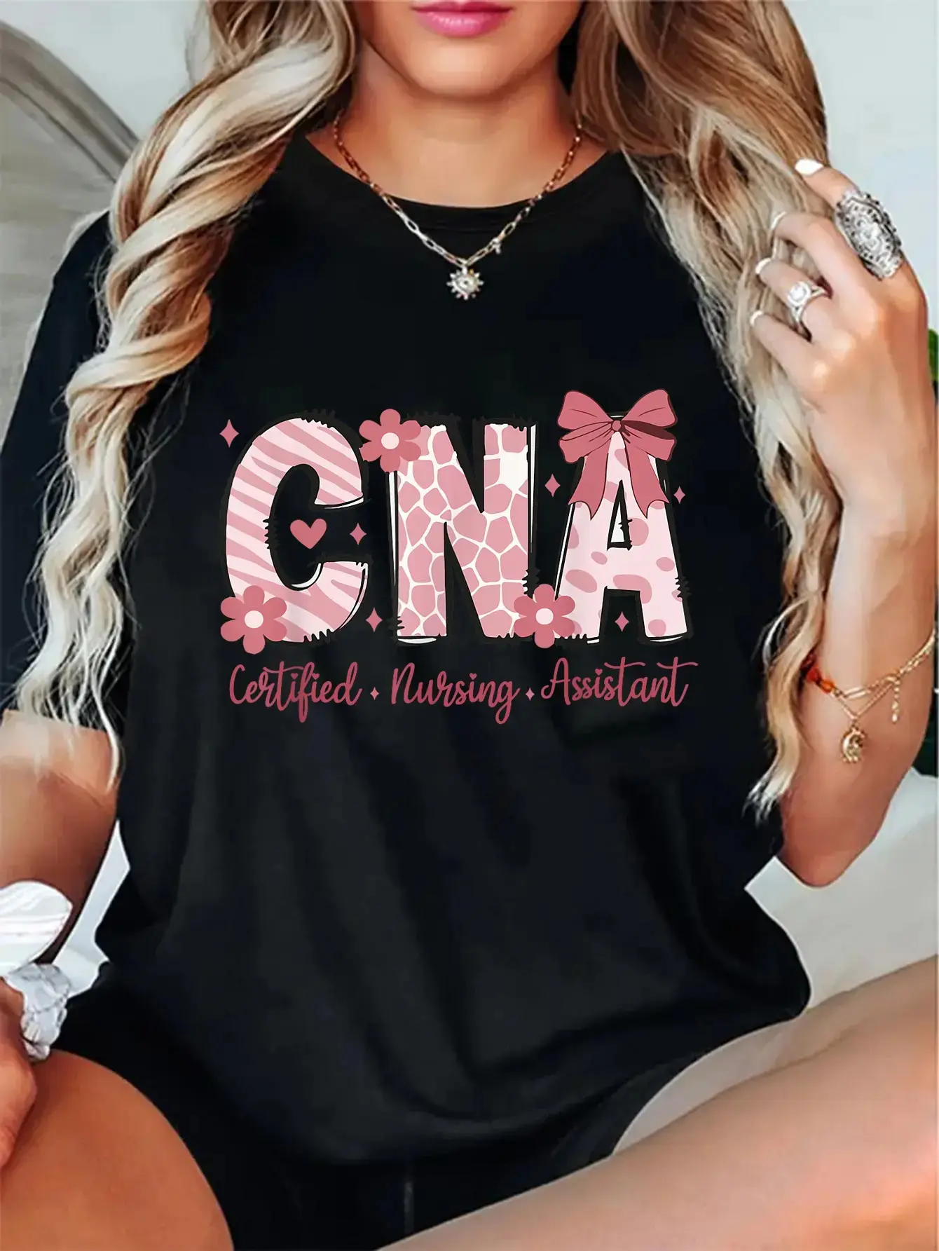 Cotton CNA Week Nursing Stethoscope Coquette Bow CNA Week Nursing T-Shirt