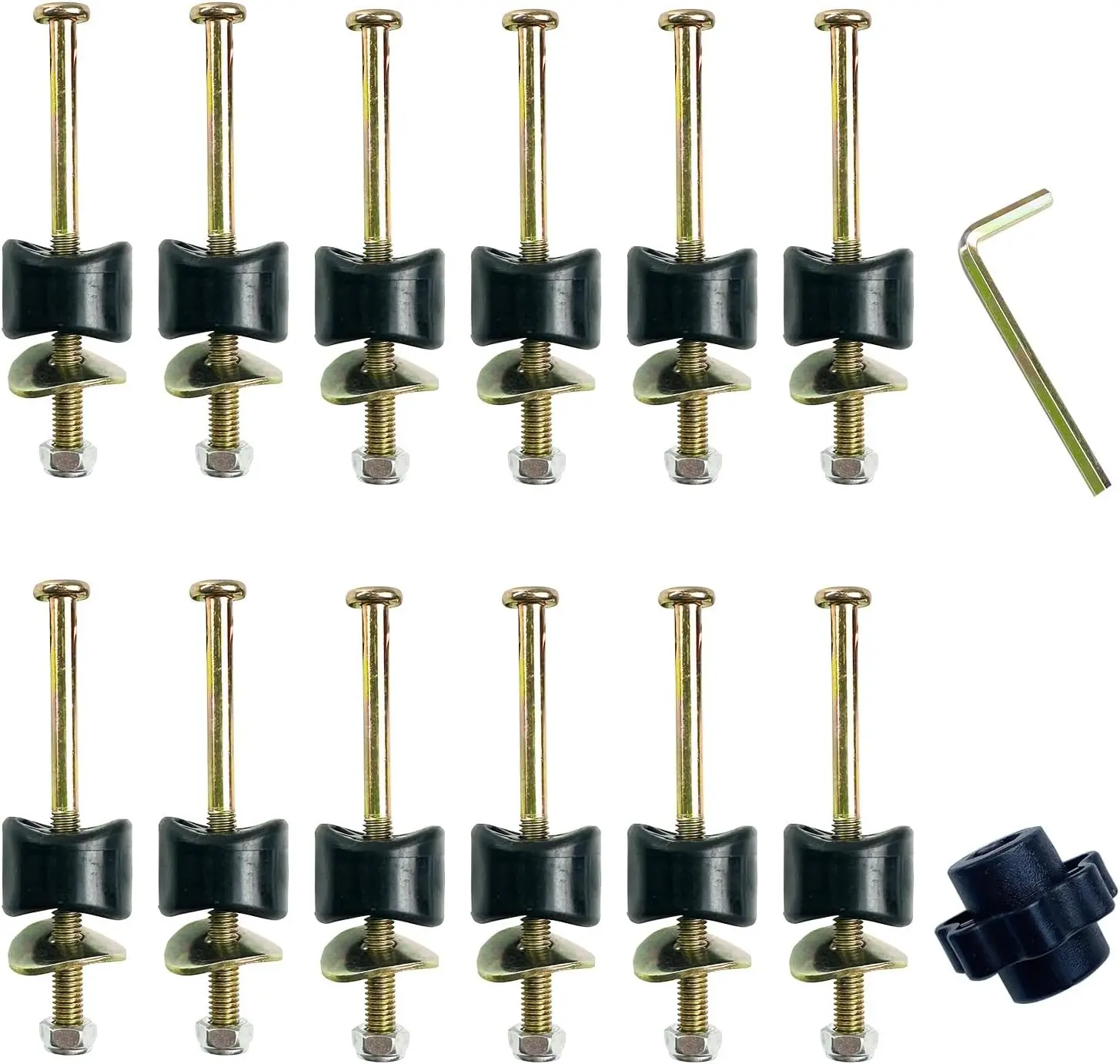 12 PCS Long Trampoline Screws and Bolts with Nuts, Trampoline Enclosure Pole Gap Spacers Trampoline Replacement Accessories