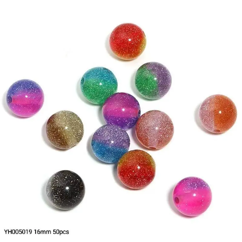 YH005019 16mm 50pcs two-color beads 