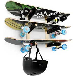 Skateboard Rack Longboard Storage Rack, Ski Snowboard Holder Wall Mount Floating Shelf, Skateboard Organizer