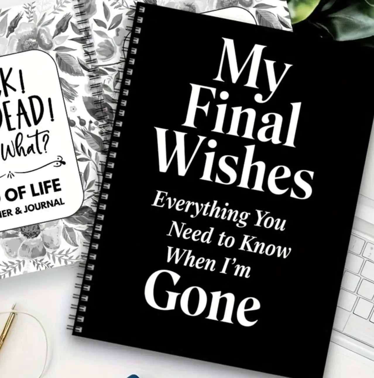 Lifetime Planning Notebook - Elegant Floral Plant Theme Journal For Final Wishes, Estate And Important Documents - Durable Polyester Paper, No Grid/Feathering, Real Estate Planning And Life Reflection Organizer, Personal Organizer | Floral Theme Notebook