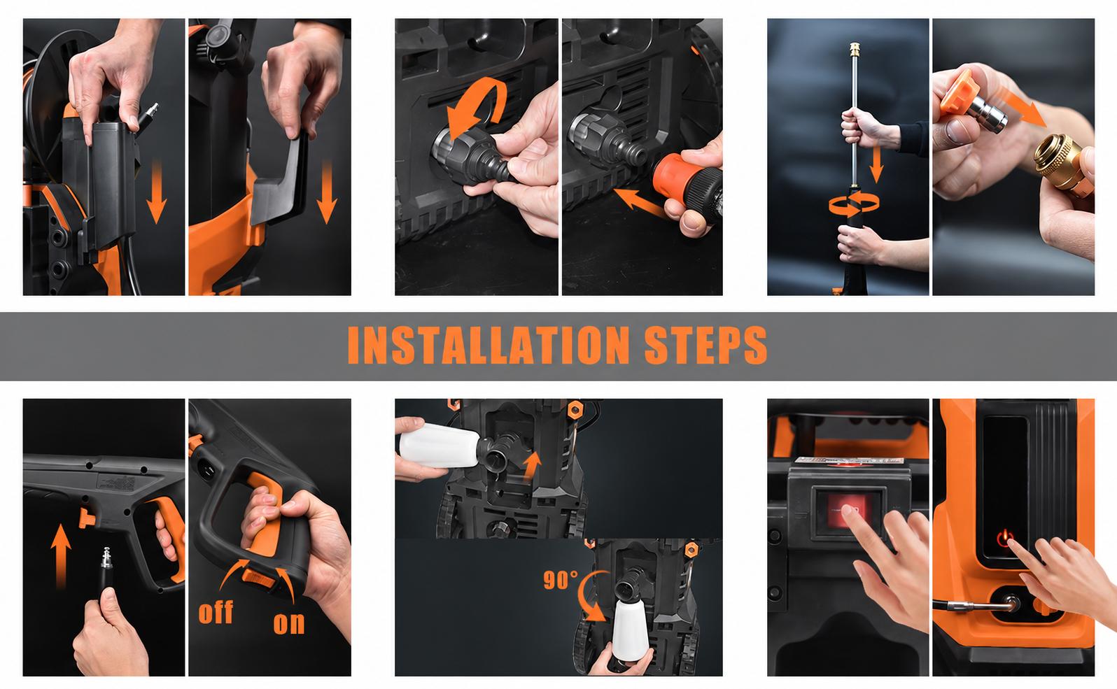 Electric Pressure Washer 4500PSI MAX 4.0GPM, 15 Level Adjustable Touch Screen, Dirt, Grime Removal, Flexible Cleaning, with 4 Spray Nozzle, 500ML Soap Tank, Stainless Steel Lance, Total Stop System for Car Wash, Home, Patio, Outdoor Cleaning