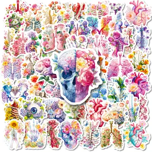56 Romantic Anatomy Stickers Skull Decal, Suitable for Scrapbooks, Diaries, Laptops, Water Bottles, Cars, and Other Faith-based Designs—gifts with Positive Messages. Car Decal