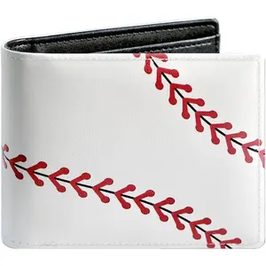 X-KWL02  Credit Card Holder Wallet Rfid Blocking Kids Boys Bifold Teen Cool Cute for Cash with ID Window Cardholder Teenage Teenager, Baseball
