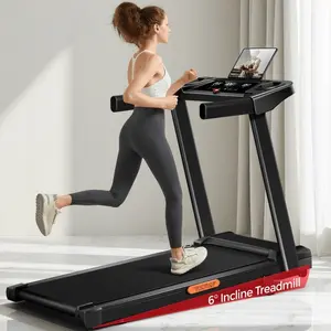 4-In-1 Treadmill With 6% Incline, Portable Treadmills For Home With Handle, Foldable Treadmills For Home And Office, 300 Lbs Weight Capacity, Three Touch Screen