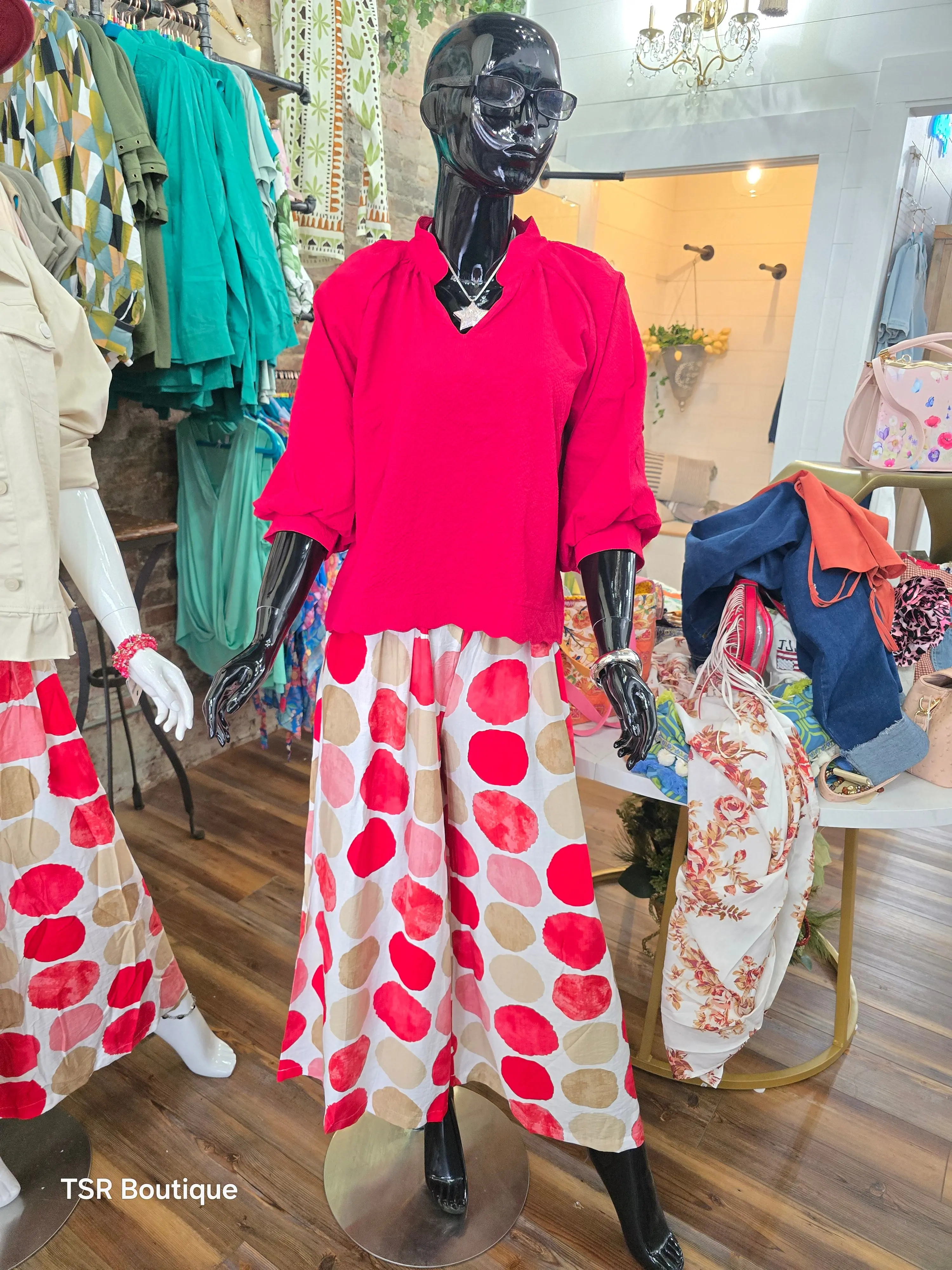 Puffy Red Blouse by Umgee