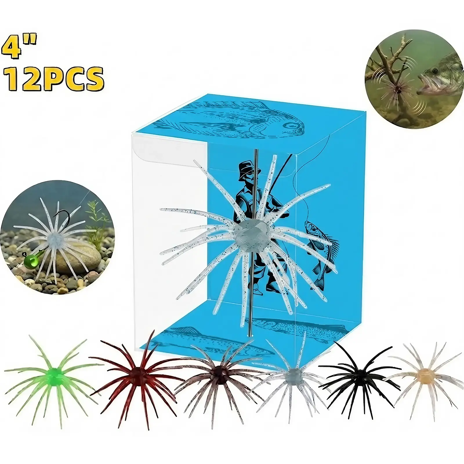 12pcs Simulation Sea Urchin Bait Fishing Lures Topwater Fishing Lures 11cm 8.7g