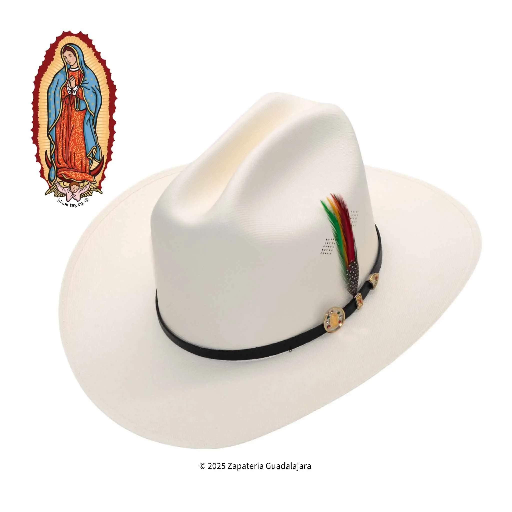 Virgen de Guadalupe 1000x Telar Rancher Western Hat-Stone