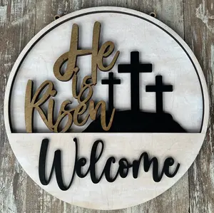 Interchangeable Welcome Door Hanger, Hand-Made Decor with Insertable Components for Home Festive Decorations