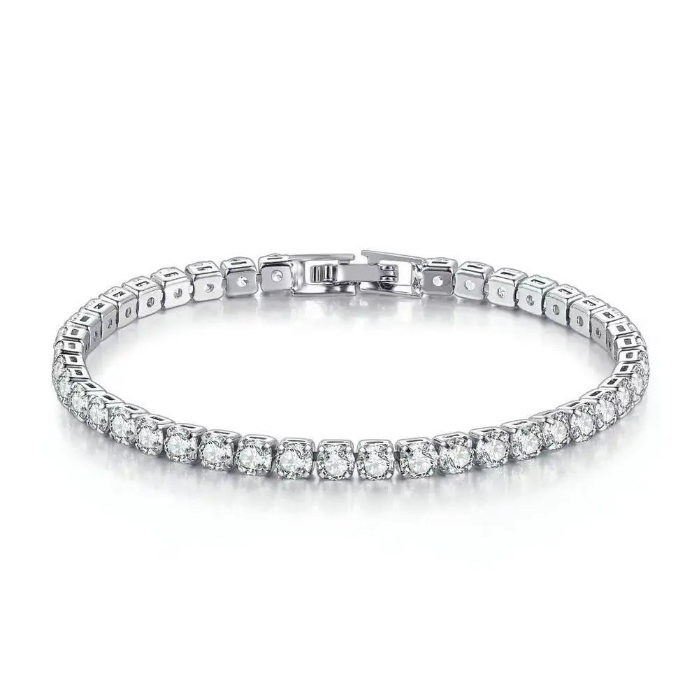 Women's Sparkling Zircon Gold-Plated Copper Bracelet, Elegant Dainty Jewelry for Women, Ideal for Daily Wear & Party Gifting