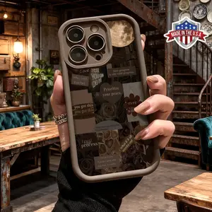 Stylish Aesthetic Inspirational Quote Collage Design Case for iPhone 17 16 15 14 Pro Max 13 12 11 XR XS Plus Air Shockproof Anti Drop Protective Slim TPU Cover