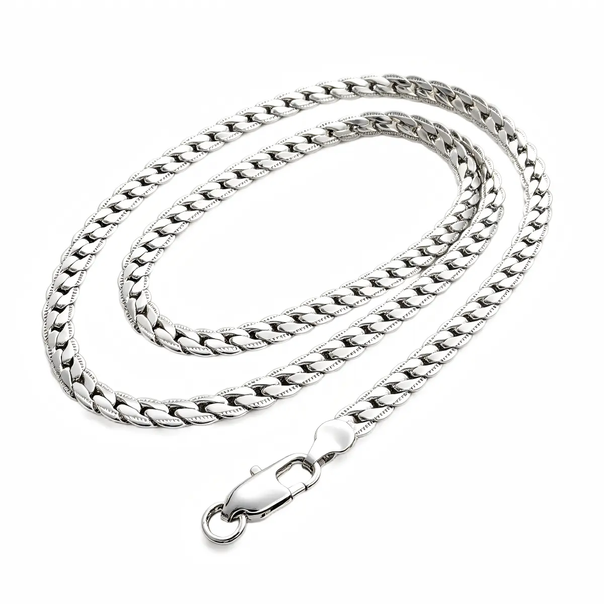 Men's Silver Cuban Chain Necklace - Zinc Alloy Silver-Plated Durable Curb Link Hip Hop Fashion Costume Jewelry Gift for Men