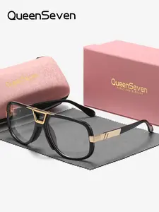 QueenSeven 1 Piece Unisex Exceptional Quality Full Frame Plano Glasses Easy To Wear Rectangular Frame Plano Glasses