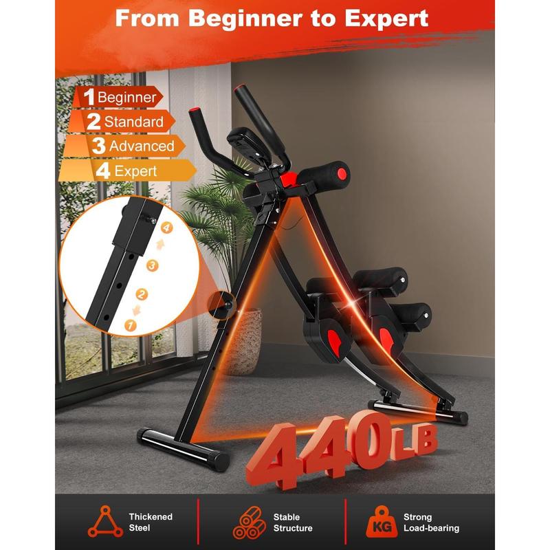 Ab Machine, Adjustable Trainer for Home Gym, Ab Crunch Exercise Equipment for Beginner