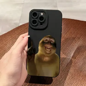 Funny Monkey Humorous Fun All-inclusive TPU Fashion Phone Case/for iPhone 17 Air/16 Plus/15 Pro Max/14 Pro/13/12/11 and other mobile phone cases/Full Protection Shockproof Phone Case/Suitable as a Gift for Family or Friends/MS570
