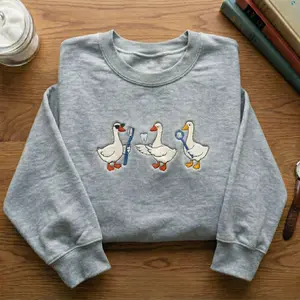 Embroidered Dentist Goose Sweatshirt with Toothbrush and Mirror Design, Funny Dental Hygienist Crewneck Pullover, Dental Assistant Graduation Gift, Tooth Fairy Bird Apparel