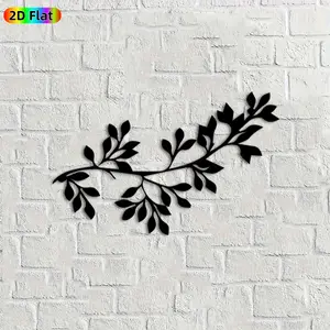 1pc Twig & Leaf Metal Wall Art, Delicate Twig & Leaf Statue Mural, Ideal Gift for New Year, Easter, Nature Decor Enthusiasts, Rust-Resistant Metal Wall Decor Wall Sculptures, Perfect for Indoor Wall & Garden Fence, Charming Botanical-Inspired Decor