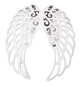 24" x 22" Metal Angel Wing Decor – Ivory