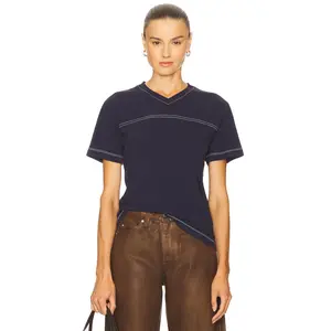 GRLFRND Football Tee in Navy & White