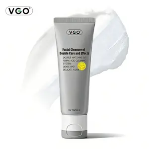 VGO Innovative Dual-Tube Cleanser 100g, White Tube Mild Clean/Gray Tube Deep Pore Clean, 1+1 Cleansing Power, Oil Control Hydrating, No Second Cleanse for Light Makeup/Sunscreen