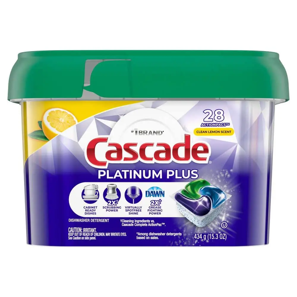 Platinum Plus Clean Lemon Scent Dishwasher Detergent Pods (28-Count)