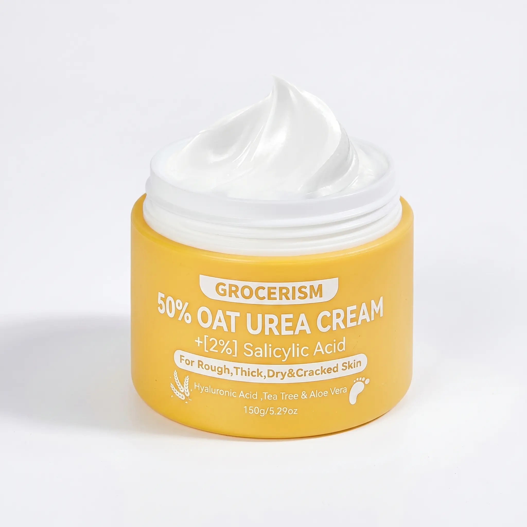 Grocerism Smoothing Foot Cream and Hand Cream, Deeply Moisturizing Daily Lotion for Dry and Thick Skin, 5.29 oz