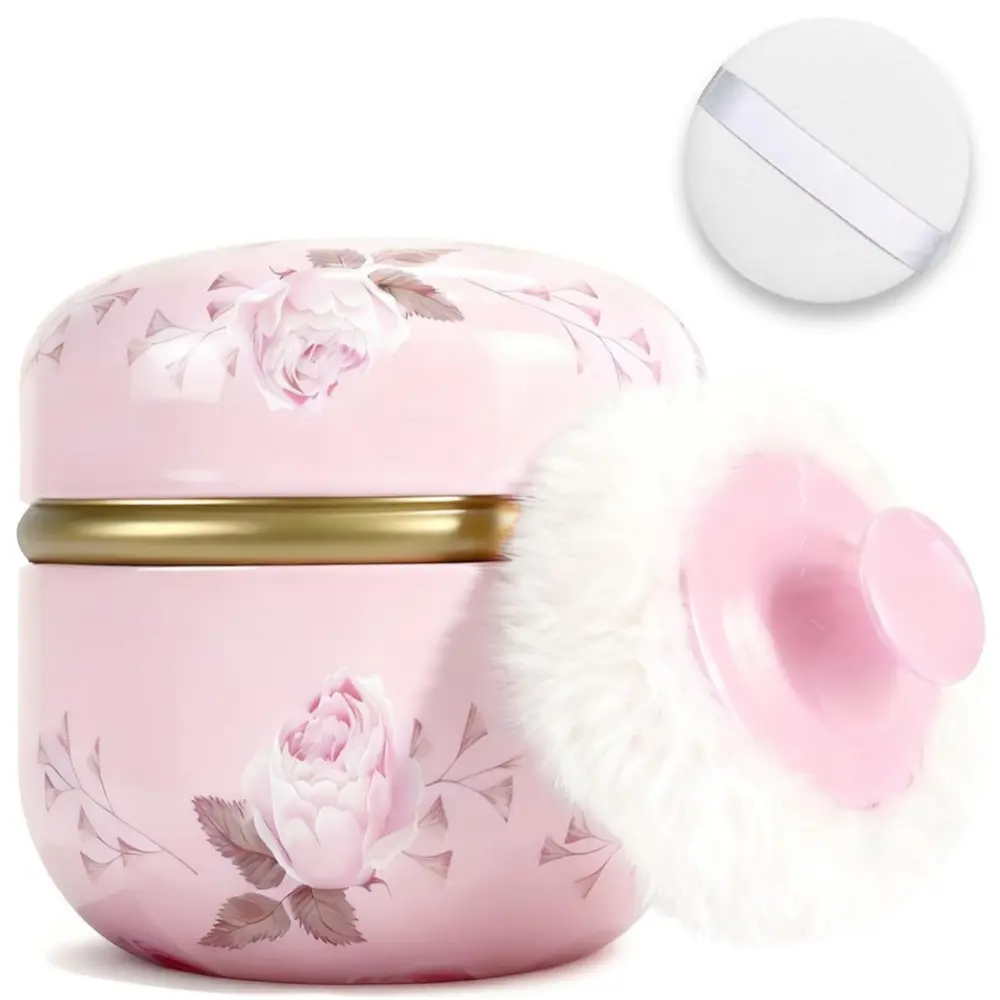 Portable Empty Body Powder Container Powder Case Box with Lids for Women's Loose Dusting Powder Powder Case Box