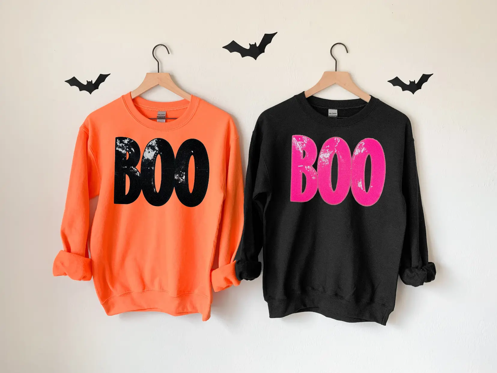 Sequin Halloween Boo Sweatshirt
