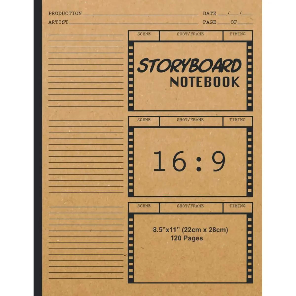 Storyboard Notebook 16:9: Blank Storybook Sketchbook | 16:9 Thumbnail ...