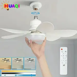 E27 Screw Base Ceiling Fan Light, Modern Simple Design, Home Electric Fan Lamp for Living Room Dining Bedroom, Quiet Wind Force