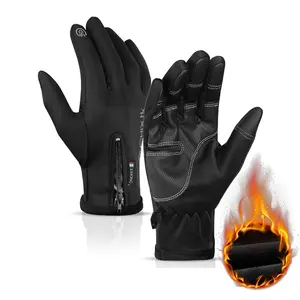 Winter Cycling Gloves Fleece-Lined Touchscreen Windproof Waterproof Motorcycle Delivery Non-Slip Sports Outdoor Thermal Gloves