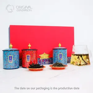 Royal Tea Biluochun Green Tea 2 Tins (1 Tin 50g)x2 + Dahongpao Red Tea 1 Tin 25g