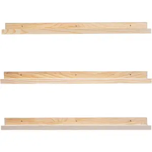 36 Inch Floating Shelves, Solid  Picture Ledge Photo Shelf with Front Lip for Vinyl Records, & Books, Wall Mount Decorative Display for Kitchen, , Living Room, Bedroom, Kitchen