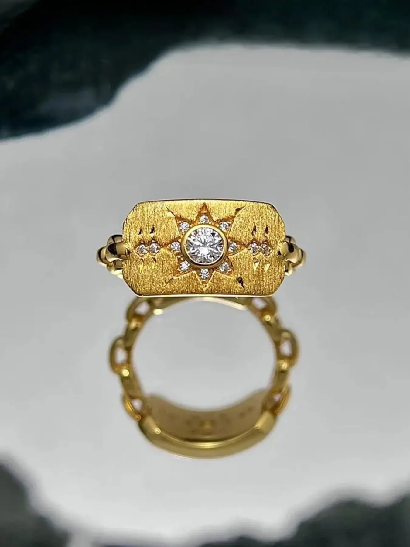 S925 Sterling Silver Ring, Eight-Pointed Star Design with Cubic Zirconia Inlay, Sparkling Jewelry for Special Occasions, Statement Rings, Unique Rings, Cubic Zirconia Rings