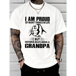Proud Of Many Things In LifeNothing Being A Grandpa Monogrammed T-Shirt 100% Heavy Cotton T Shirt