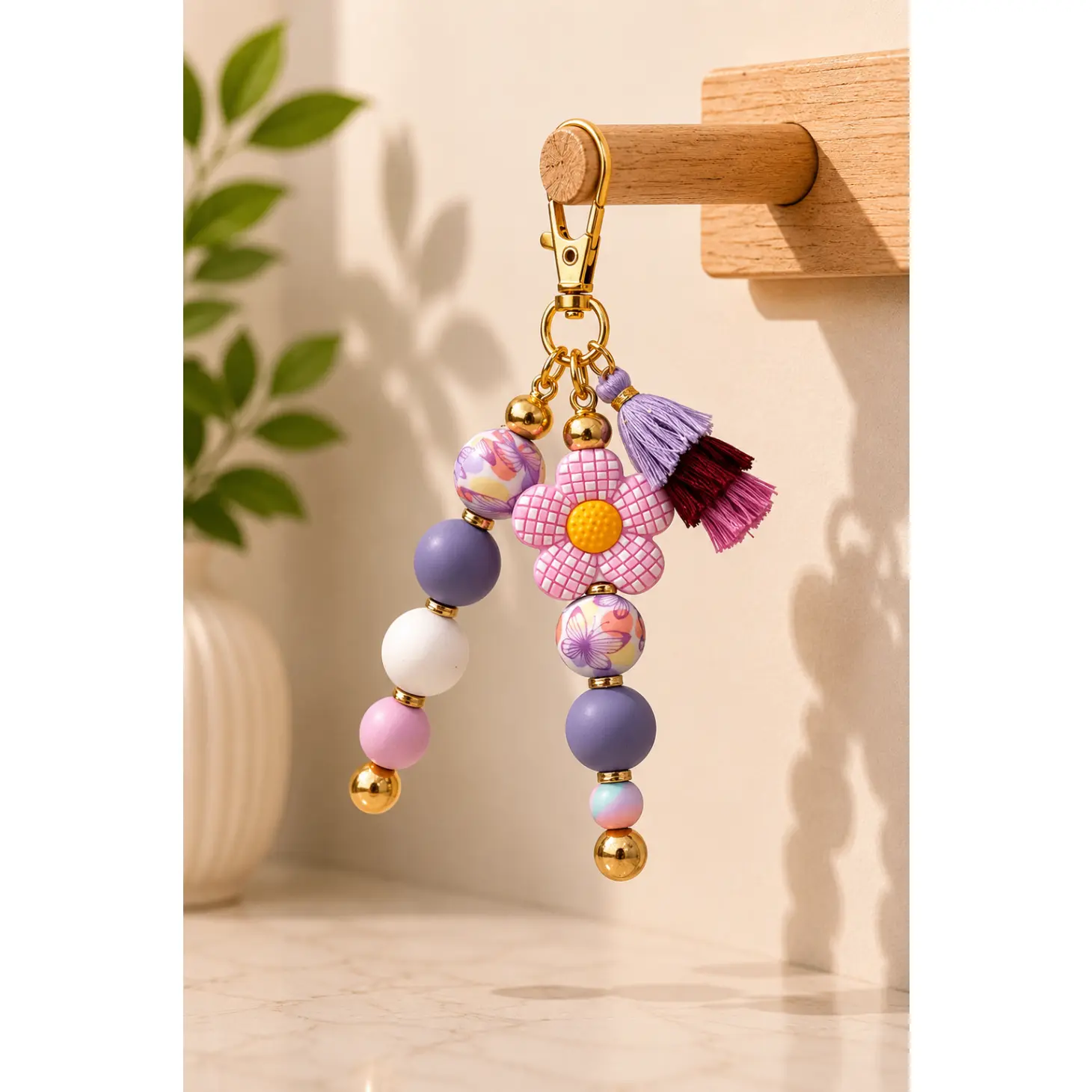 Flutter & Glow Bag Charm | Beads of Hope T1D – Handmade Silicone Bead Bracelet