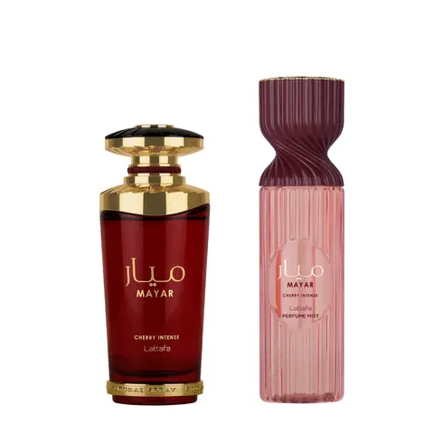 Lattafa Mayar Cherry Intense EDP 100ml + Mayar Cherry Intense Perfume Mist 250ml Bundle