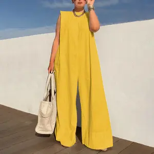 Multiple Colors Sleeveless Wide Leg Jumpsuit – Basic Style Simple and stylish, highlighting the daily elegance of modern women