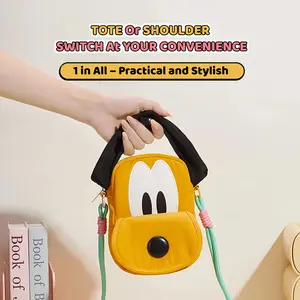 Disney Pluto 95th Anniversary Ear Design Handbag Crossbody Bag Cute & Stylish Disney Character Versatile Adjustable Stripe Handbag Holiday Halloween Christmas Gift for Kids Outdoor Valentine Gift for Girlfriends