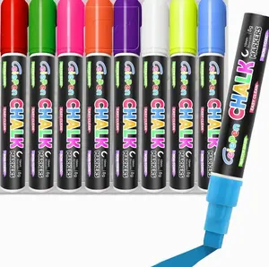 Window Chalk Markers for Cars Glass Washable, 8 Colors Jumbo Liquid Chalk Marker Pens with 10mm 3 in 1 Nib Wide Tip, Chalkboard Markers Car Window Paint Pen for Auto, Mirror, Poster