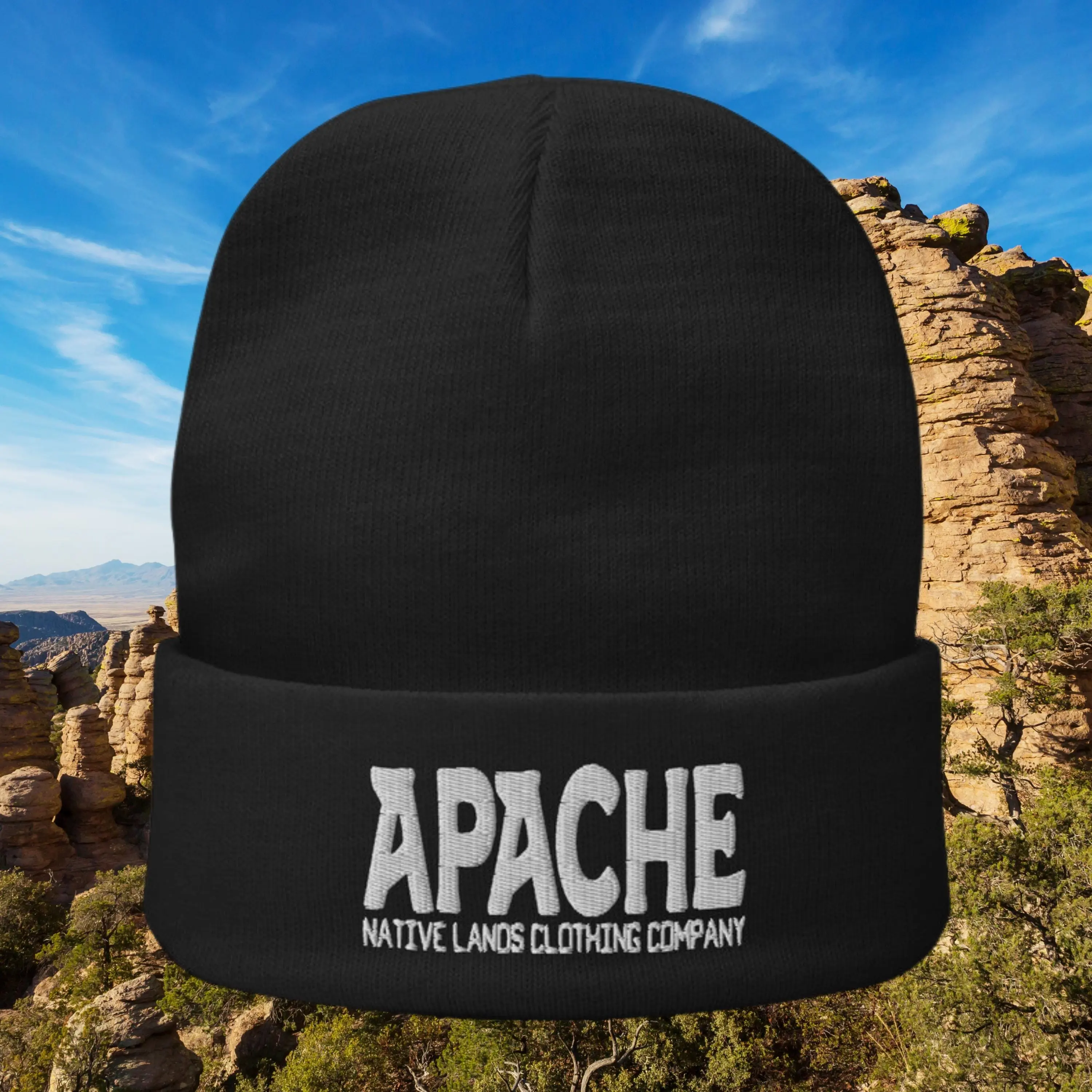 Apache Tribe Beanie Embroidered - Honoring First Nations, Inuit, Native American Indigenous Cultures