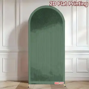 Green Ripple Arch Backdrop Cover 2-Sided Stretch Spandex Fabric for Birthday Party Baby Shower Decorations Background